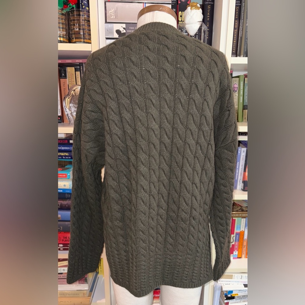 Theory Karenia Cable knit Rosemary Green Sweater - Picture 3 of 6